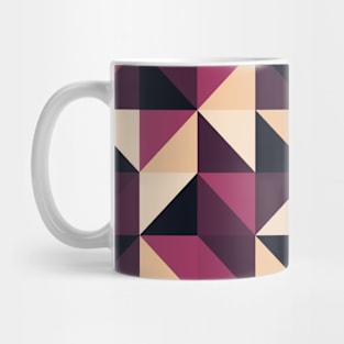 Geometric Art Pattern in Beige, Brown and Magenta Mug